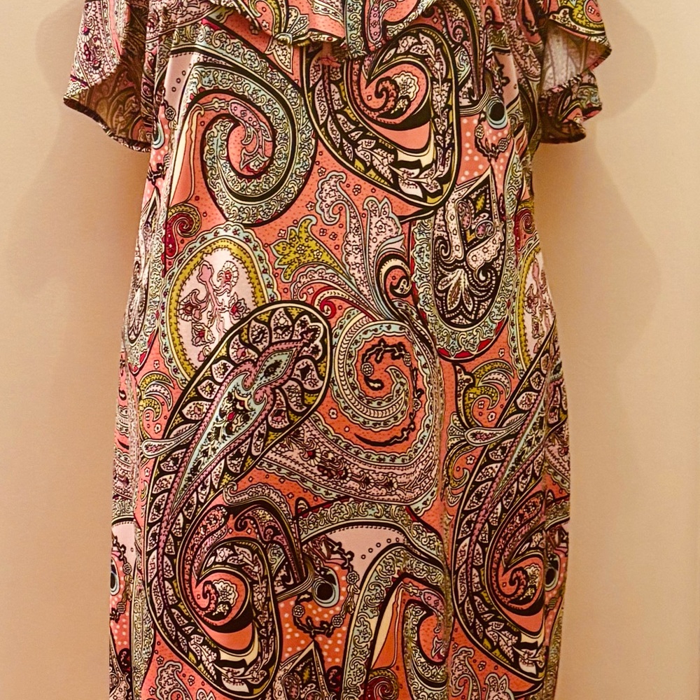 Paisley Print Midi Dress, L
